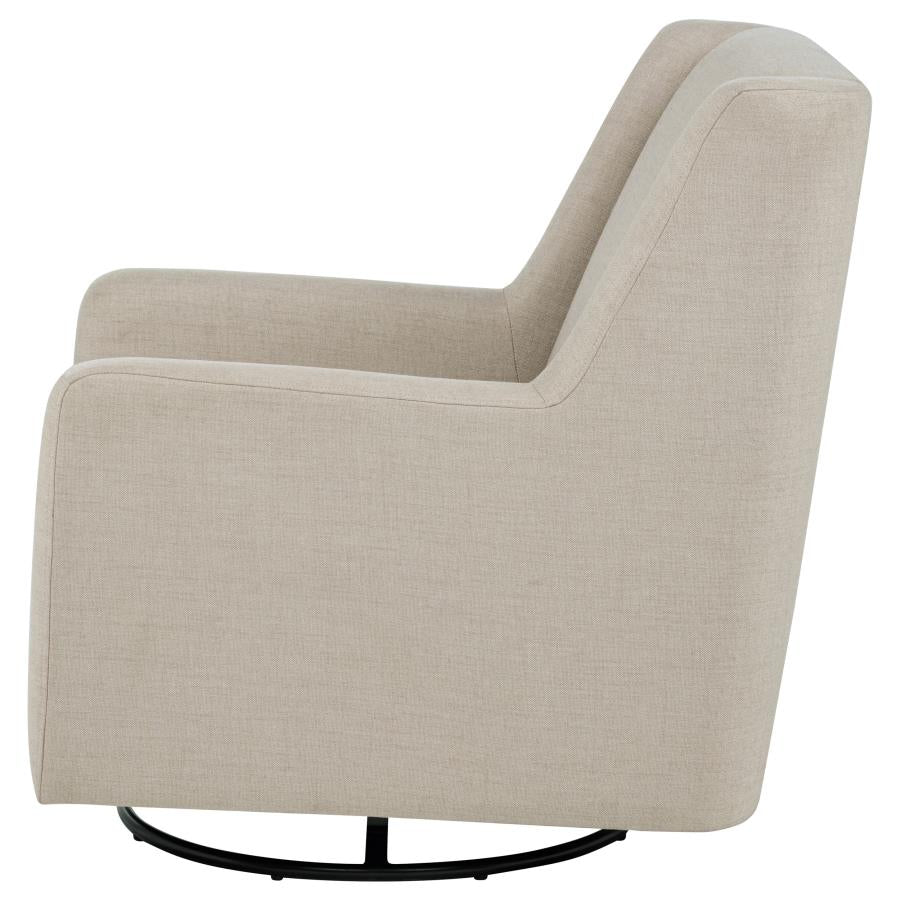 Home & Sleep Outlet - Sorrel Fabric Upholstered Swivel Glider Arm Chair Latte