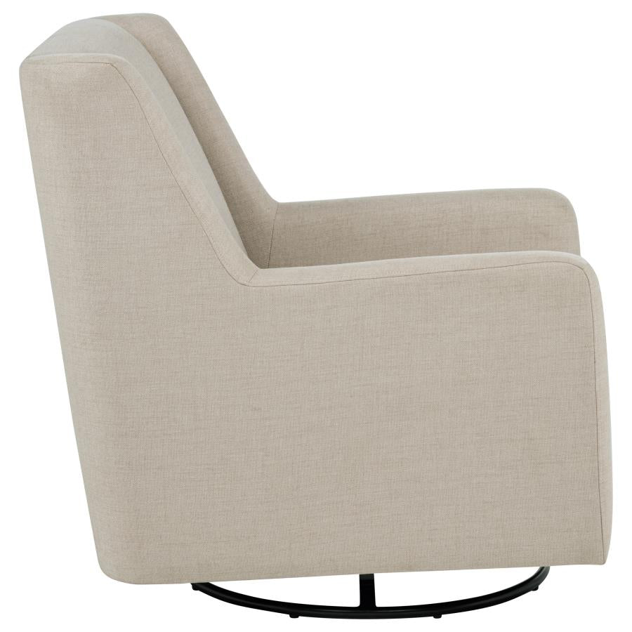 Home & Sleep Outlet - Sorrel Fabric Upholstered Swivel Glider Arm Chair Latte