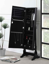 Tutuola Cheval Mirror with Jewelry Storage Black - Home & Sleep Outlet