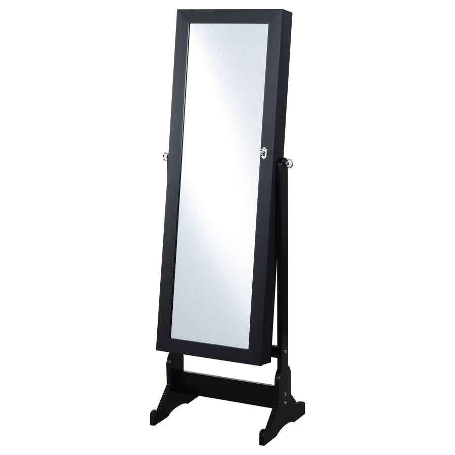 Tutuola Cheval Mirror with Jewelry Storage Black - Home & Sleep Outlet
