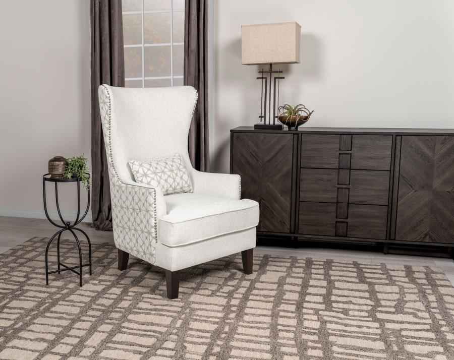 Pippin Upholstered High Wingback Accent Chair Latte - Home & Sleep Outlet
