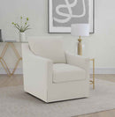 Winter Upholstered Sloped Arm Accent Swivel Chair Beige - Home & Sleep Outlet