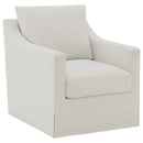 Winter Upholstered Sloped Arm Accent Swivel Chair Beige - Home & Sleep Outlet