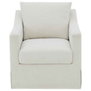 Winter Upholstered Sloped Arm Accent Swivel Chair Beige - Home & Sleep Outlet