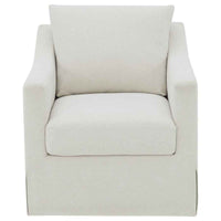 Winter Upholstered Sloped Arm Accent Swivel Chair Beige - Home & Sleep Outlet