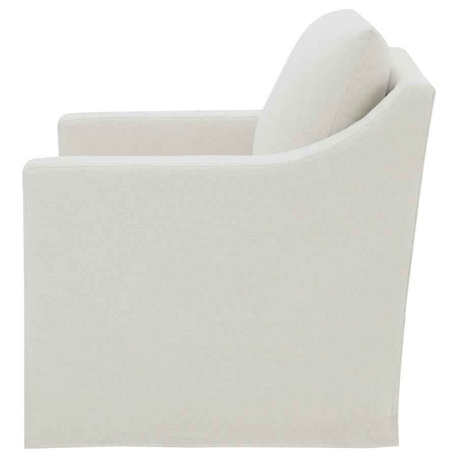 Winter Upholstered Sloped Arm Accent Swivel Chair Beige - Home & Sleep Outlet