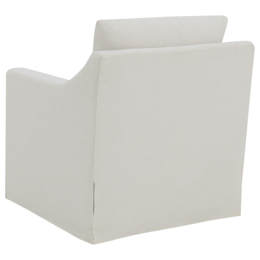 Winter Upholstered Sloped Arm Accent Swivel Chair Beige - Home & Sleep Outlet