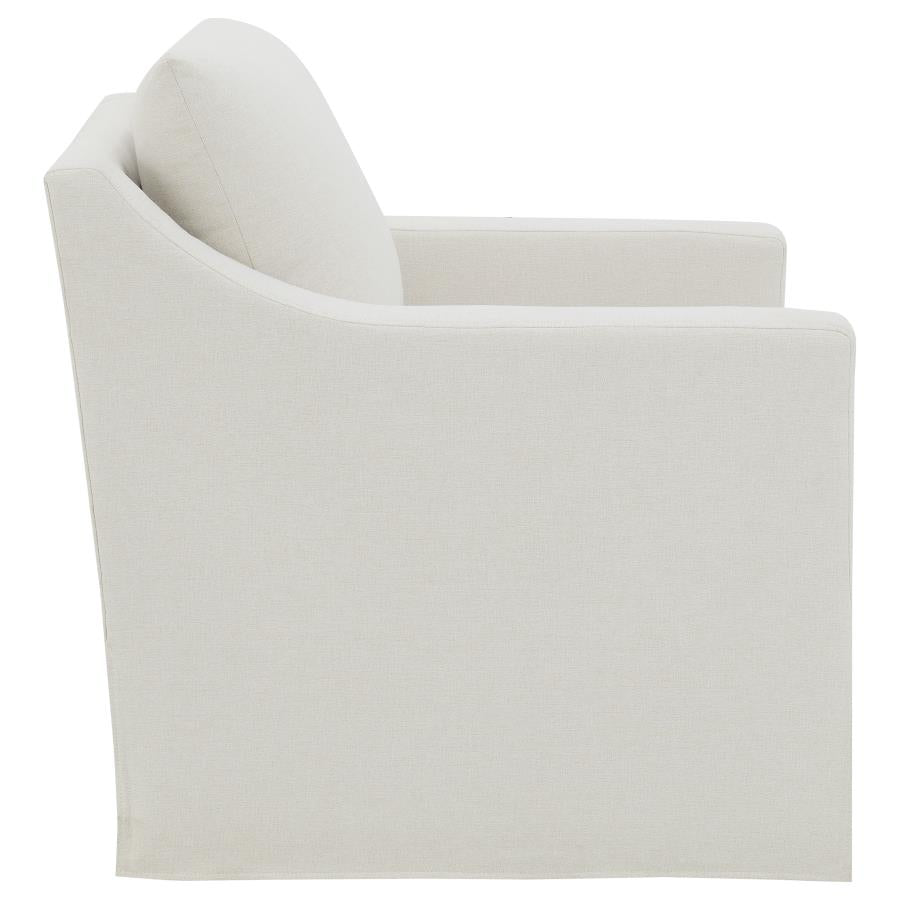 Winter Upholstered Sloped Arm Accent Swivel Chair Beige - Home & Sleep Outlet