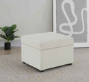 Winter Upholstered Hydraulic Lift Top Storage Ottoman Beige - Home & Sleep Outlet