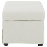Winter Upholstered Hydraulic Lift Top Storage Ottoman Beige - Home & Sleep Outlet