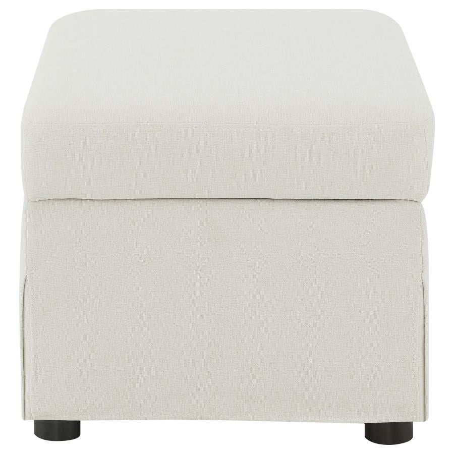 Winter Upholstered Hydraulic Lift Top Storage Ottoman Beige - Home & Sleep Outlet