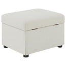 Winter Upholstered Hydraulic Lift Top Storage Ottoman Beige - Home & Sleep Outlet