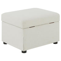 Winter Upholstered Hydraulic Lift Top Storage Ottoman Beige - Home & Sleep Outlet