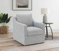 Winter Upholstered Sloped Arm Accent Swivel Chair Grey - Home & Sleep Outlet