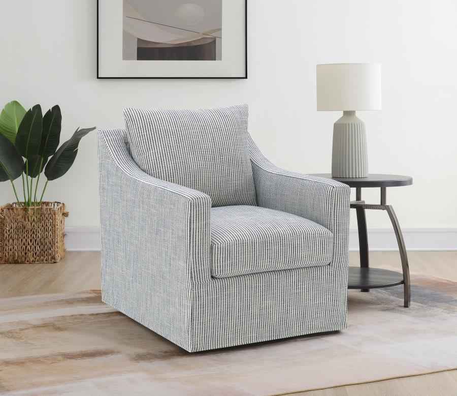 Winter Upholstered Sloped Arm Accent Swivel Chair Grey - Home & Sleep Outlet