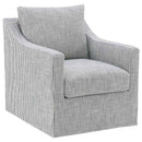 Winter Upholstered Sloped Arm Accent Swivel Chair Grey - Home & Sleep Outlet