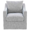 Winter Upholstered Sloped Arm Accent Swivel Chair Grey - Home & Sleep Outlet