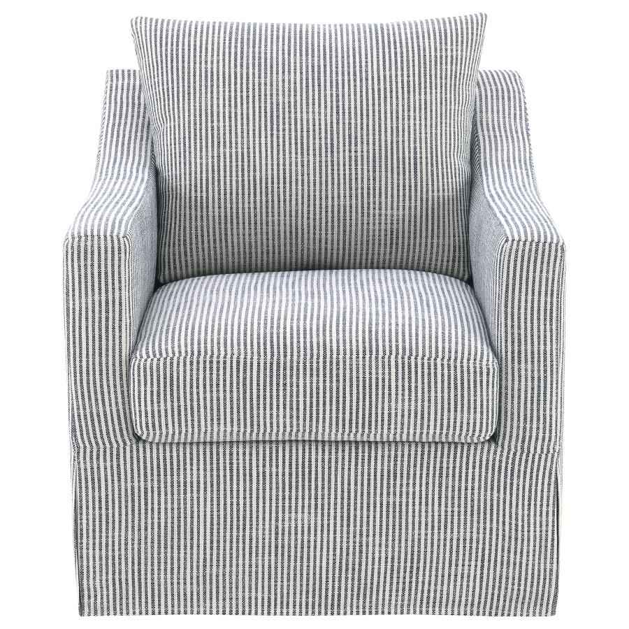 Winter Upholstered Sloped Arm Accent Swivel Chair Grey - Home & Sleep Outlet