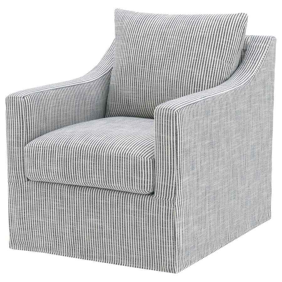 Winter Upholstered Sloped Arm Accent Swivel Chair Grey - Home & Sleep Outlet