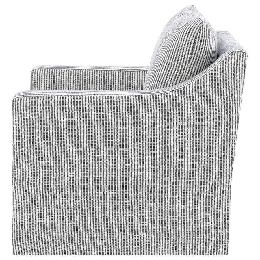 Winter Upholstered Sloped Arm Accent Swivel Chair Grey - Home & Sleep Outlet