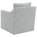 Winter Upholstered Sloped Arm Accent Swivel Chair Grey - Home & Sleep Outlet