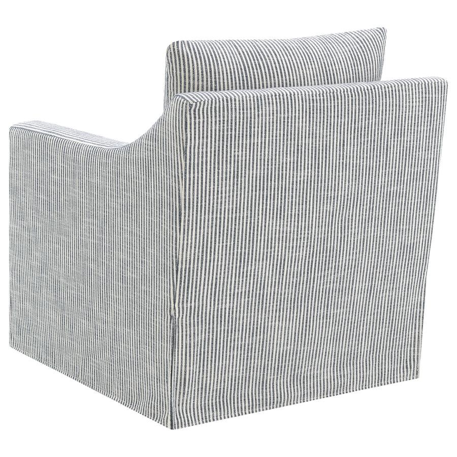 Winter Upholstered Sloped Arm Accent Swivel Chair Grey - Home & Sleep Outlet