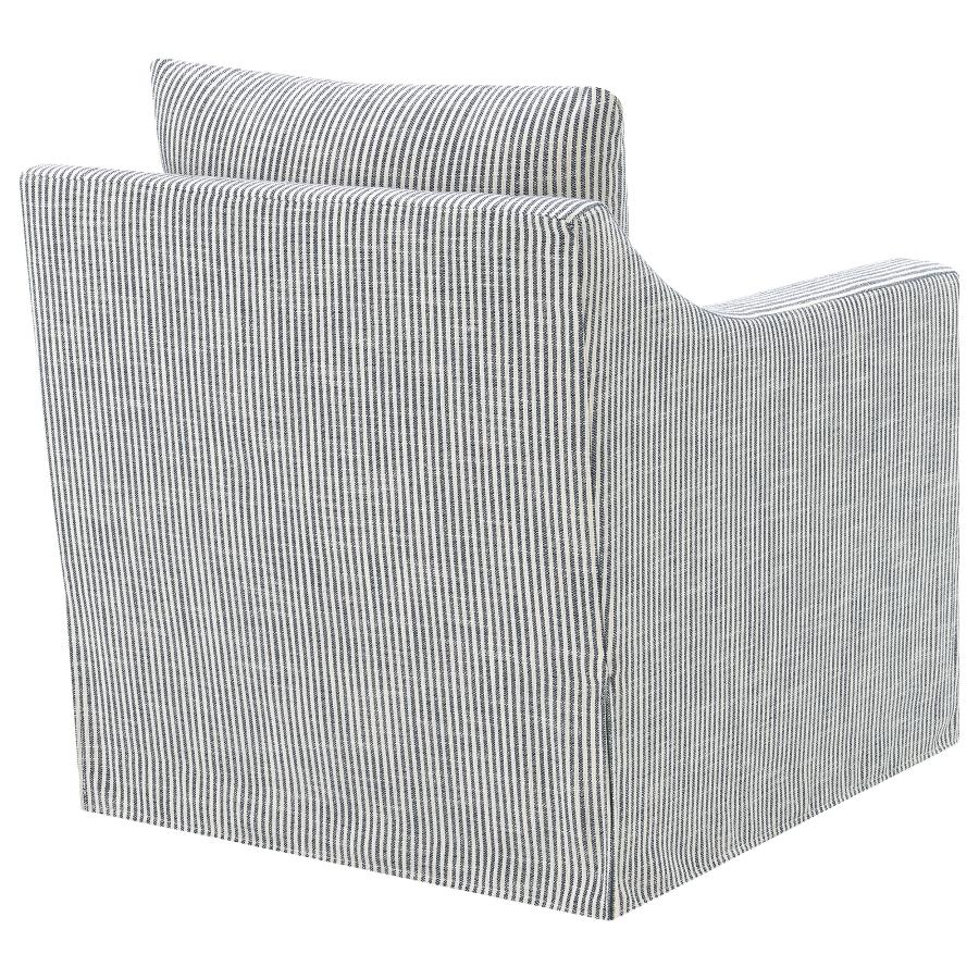 Winter Upholstered Sloped Arm Accent Swivel Chair Grey - Home & Sleep Outlet