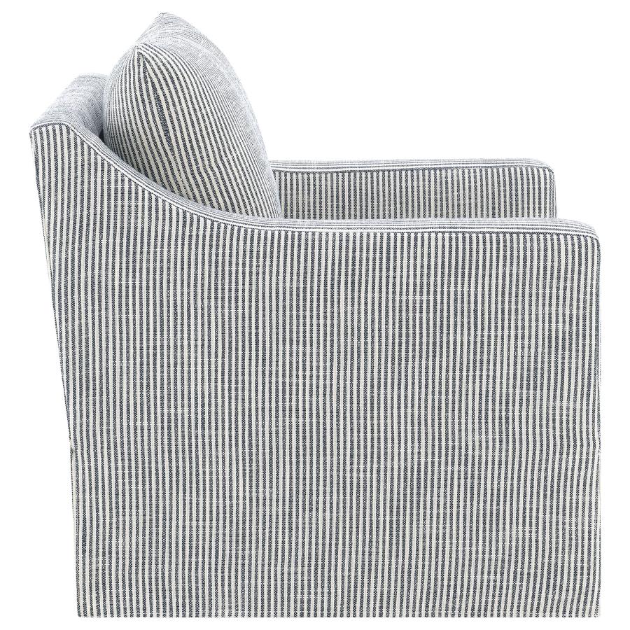 Winter Upholstered Sloped Arm Accent Swivel Chair Grey - Home & Sleep Outlet