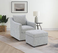 Winter Upholstered Sloped Arm Accent Swivel Chair Grey - Home & Sleep Outlet