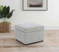 Winter Upholstered Hydraulic Lift Top Storage Ottoman Grey - Home & Sleep Outlet