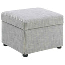 Winter Upholstered Hydraulic Lift Top Storage Ottoman Grey - Home & Sleep Outlet