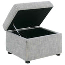Winter Upholstered Hydraulic Lift Top Storage Ottoman Grey - Home & Sleep Outlet