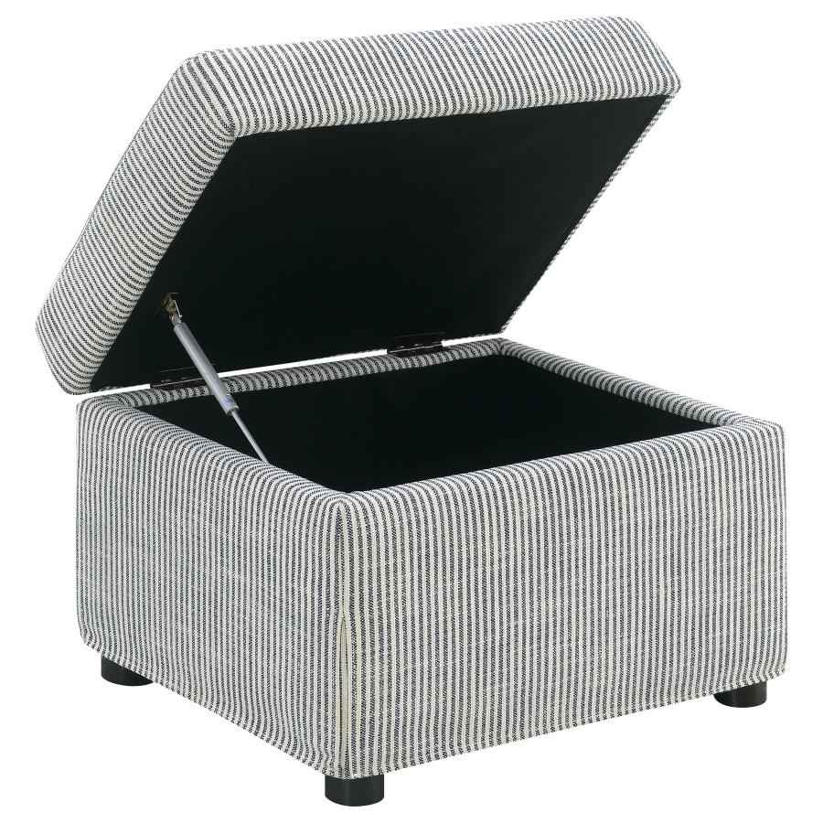Winter Upholstered Hydraulic Lift Top Storage Ottoman Grey - Home & Sleep Outlet