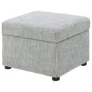 Winter Upholstered Hydraulic Lift Top Storage Ottoman Grey - Home & Sleep Outlet