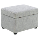 Winter Upholstered Hydraulic Lift Top Storage Ottoman Grey - Home & Sleep Outlet