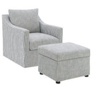 Winter Upholstered Hydraulic Lift Top Storage Ottoman Grey - Home & Sleep Outlet