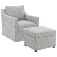 Winter Upholstered Hydraulic Lift Top Storage Ottoman Grey - Home & Sleep Outlet