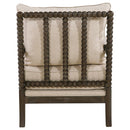 Blanchett Upholstered Bobbin Accent Chair Beige and Distressed Brown - Home & Sleep Outlet