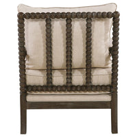 Blanchett Upholstered Bobbin Accent Chair Beige and Distressed Brown - Home & Sleep Outlet