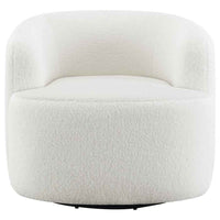 Hudson Faux Sheepskin Upholstered Swivel Chair Natural - Home & Sleep Outlet
