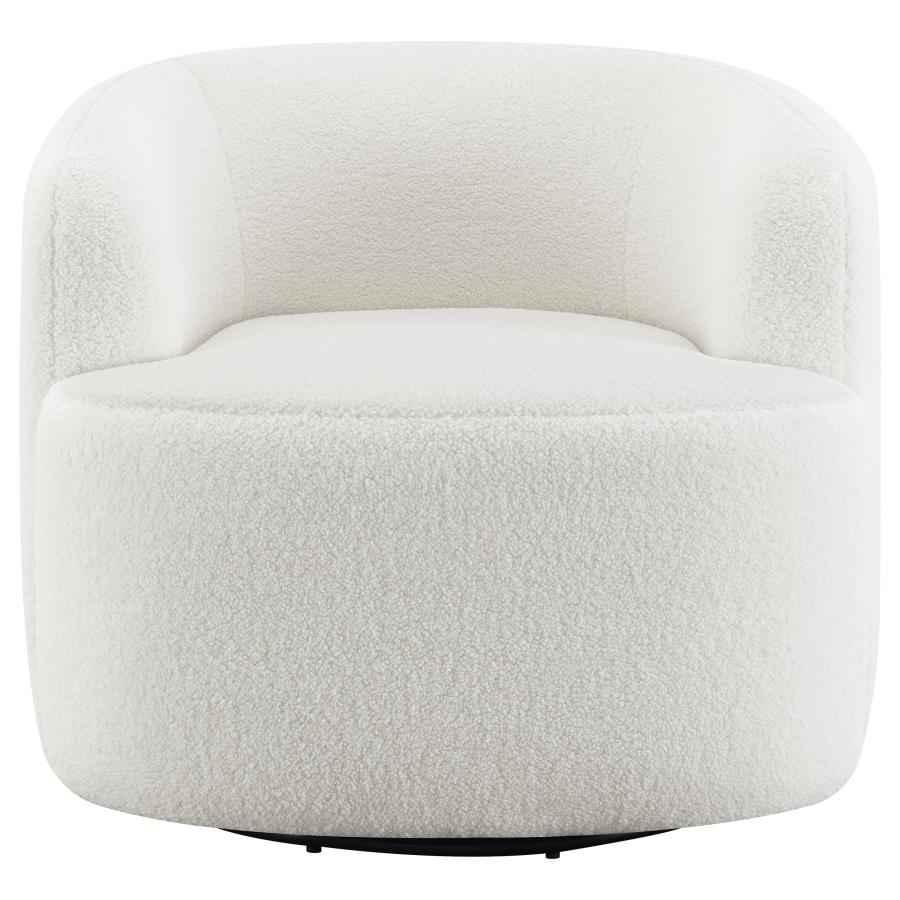Hudson Faux Sheepskin Upholstered Swivel Chair Natural - Home & Sleep Outlet