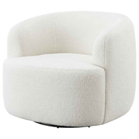 Hudson Faux Sheepskin Upholstered Swivel Chair Natural - Home & Sleep Outlet