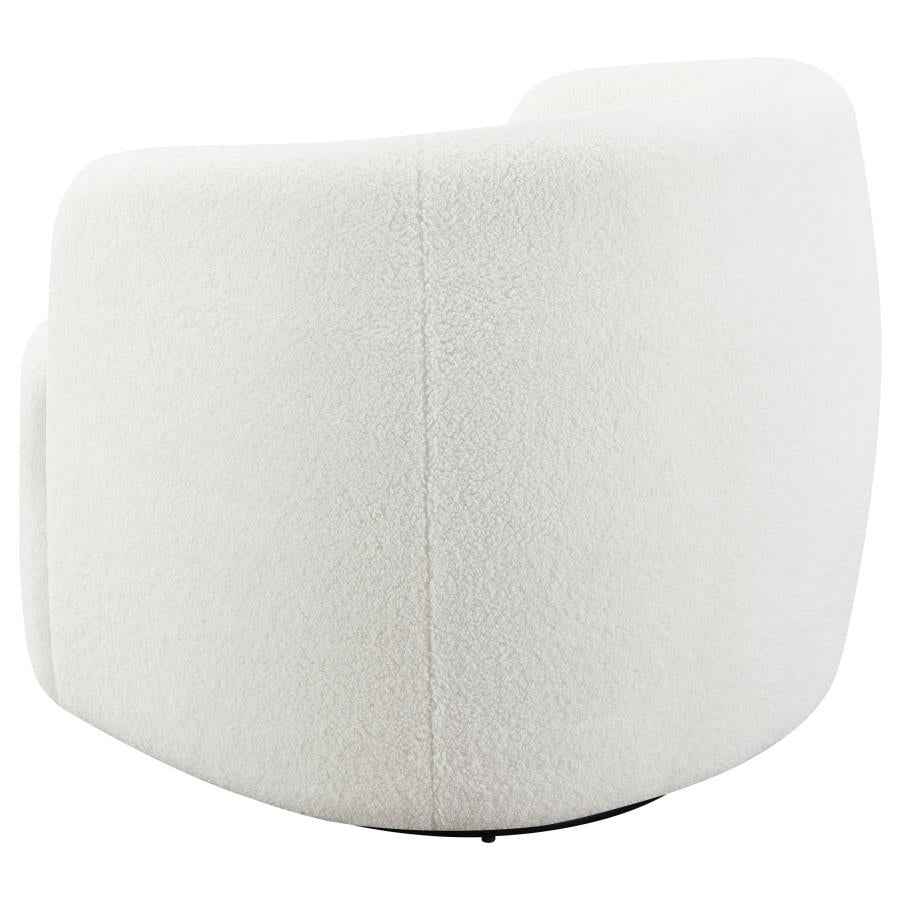 Hudson Faux Sheepskin Upholstered Swivel Chair Natural - Home & Sleep Outlet
