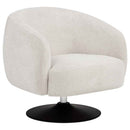 Dave Upholstered Barrel Back Swivel Club Chair Beige