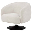 Dave Upholstered Barrel Back Swivel Club Chair Beige