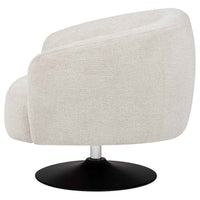 Dave Upholstered Barrel Back Swivel Club Chair Beige