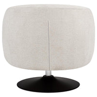 Dave Upholstered Barrel Back Swivel Club Chair Beige