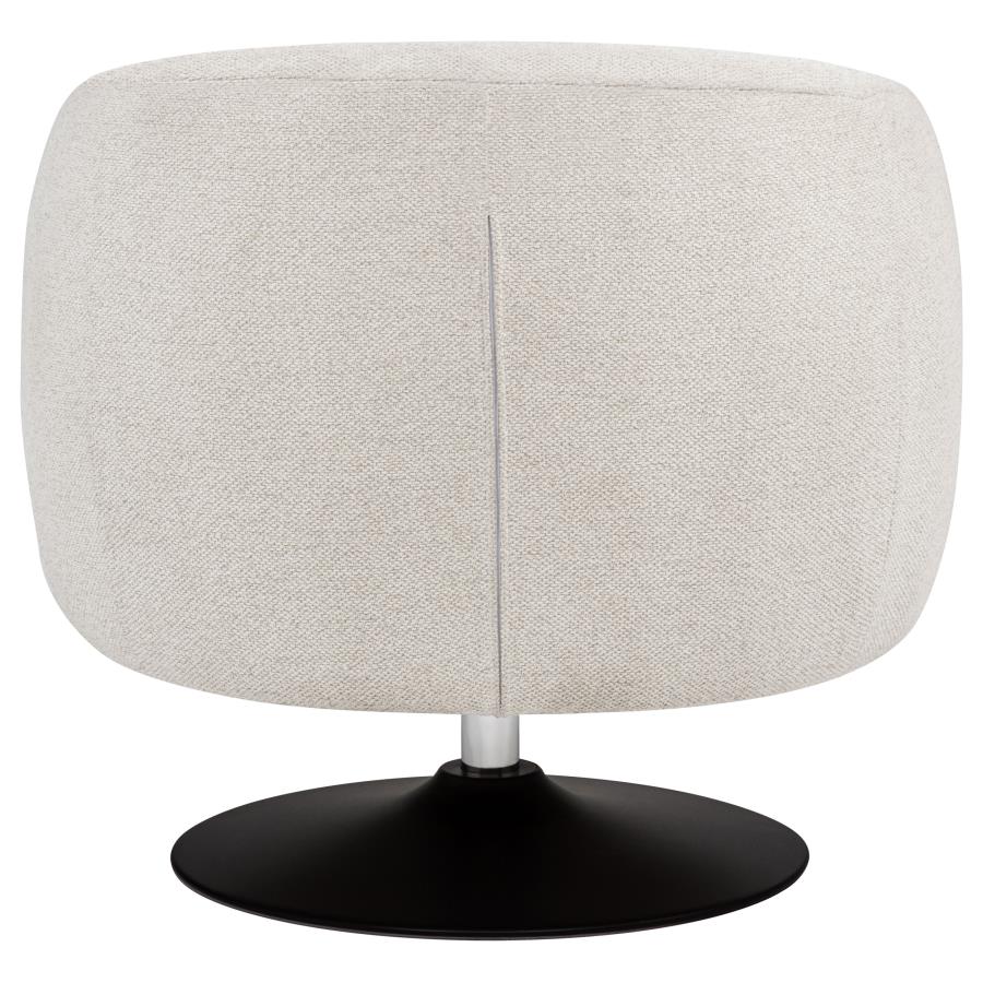 Dave Upholstered Barrel Back Swivel Club Chair Beige