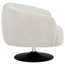 Dave Upholstered Barrel Back Swivel Club Chair Beige
