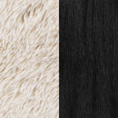Fitzroy Faux Fur Upholstered Chair Solid Wood Arms Latte
